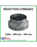 Réduction conique galvanisée - Taille : 200 - 160 mm