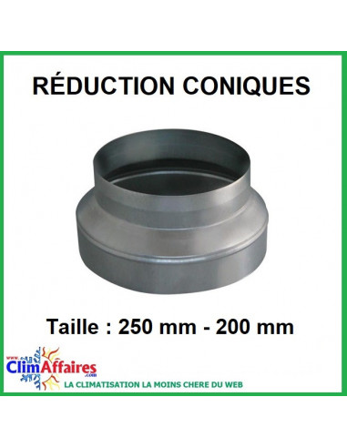 Réduction conique galvanisée - Taille : 250 - 200 mm
