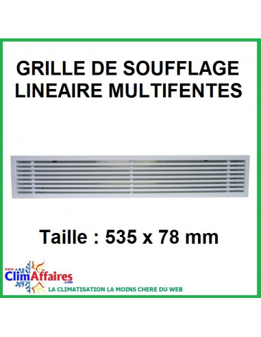 Grille linéaire multifentes - 535x78 mm