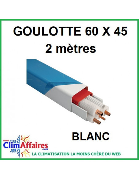 Goulotte - 60x45 mm - Blanche - 2 mètres