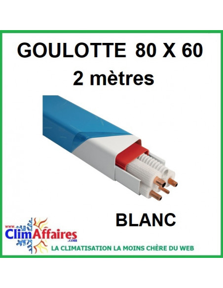 Goulotte - 80x60 mm - Blanche - 2 mètres