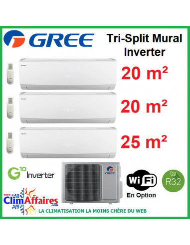 GREE Multi-Split Inverter - Tri-Splits - R32 - FM 21 + 2 x LOMO 7 + LOMO 9 (6.1 kW)