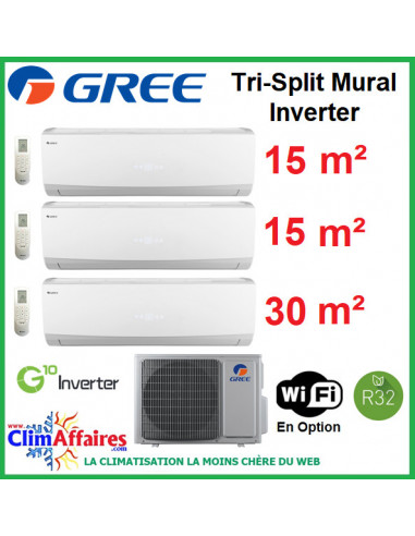 GREE Multi-Split Inverter - Tri-Splits - R32 - FM 21 + 2 x LOMO 7 + LOMO 12 (6.1 kW)