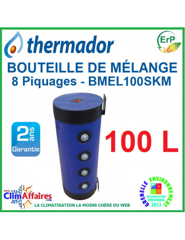 Thermador - Bouteille de mélange en Acier - Pose murale - BMEL100SKM - 100 litres (4 piquages par côtés)