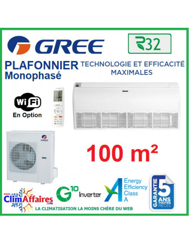 GREE Climatisation Inverter - Monosplit Plafonnier - Monophasé - R32 - UM ST 36 (10.0 kW)