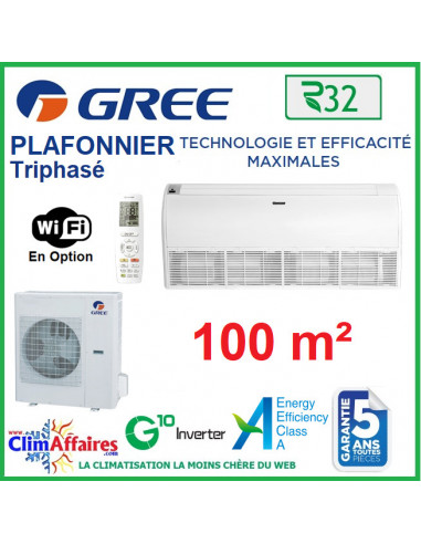 GREE Climatisation Inverter - Monosplit Plafonnier - Triphasé - R32 - UM ST 36 3PH (10.0 kW)