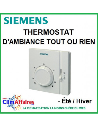 Thermostat d'ambiance Siemens RAA41 avec commutateur été / hiver