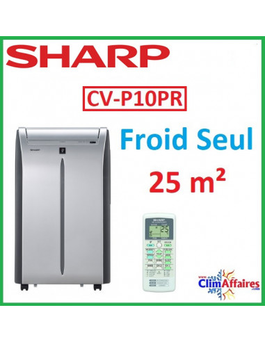 Climatisation Mobile Sharp Silver - CV-P10PR (2,5 kW)