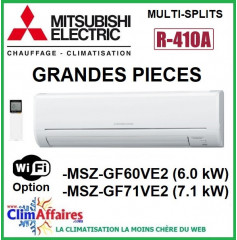Mitsubishi Unités Intérieures Mural - SPECIALE GRANDES PIECES - R410A - MSZ-GF60VE2 / MSZ-GF71VE2