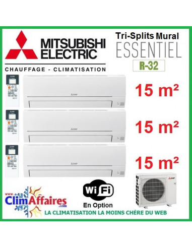 Mitsubishi Electric Multi-Splits Essentiel - Tri-Splits - R32 - MXZ-3HA50VF +  3 x MSZ-HR25VF (5.0 kW)