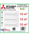 Mitsubishi Electric Multi-Split Standard - Tri-Splits - R32 - MXZ-3F54VF + 3 x MSZ-AP15VG (5.4 kW)