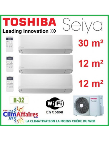Toshiba Tri-Splits - SEIYA - R32 - RAS-3M18U2AVG-E + 2 x RAS-B05J2KVG-E + RAS-B13J2KVG-E (5.2 kW)
