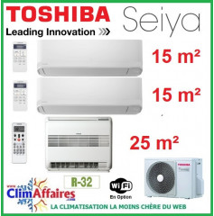 Toshiba Tri-Splits - SEIYA et CONSOLE DOUBLE FLUX - R32 - RAS-3M18U2AVG-E + RAS-B10J2FVG-E + 2 x RAS-B05J2KVG-E (5.2 kW)