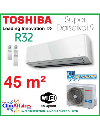 Toshiba Pompe à Chaleur Air/Air Mural Inverter - Super Daiseikai 9 - R32 - RAS-16PAVPG-E + RAS-16PKVPG-E (4.5 kW)