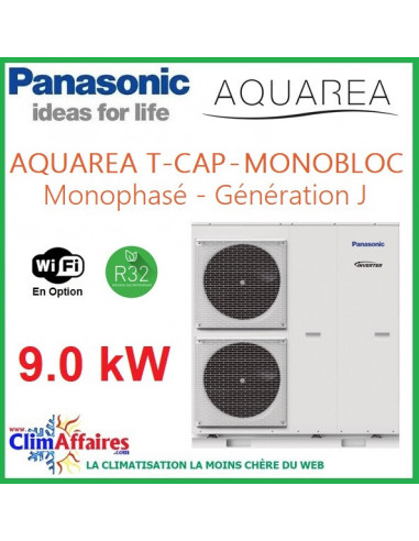 Panasonic - Aquarea T-CAP - Pompe à Chaleur Air/Eau - Génération J - Monobloc - WH-MXC09J3E5 (9.0 kW)