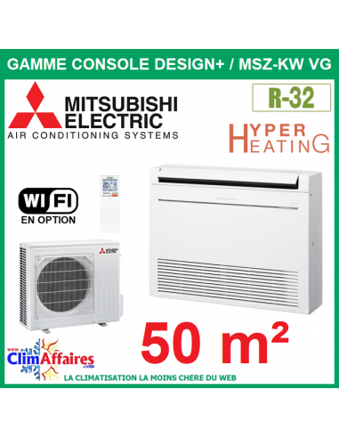 Mitsubishi Climatiseur Monosplit Inverter Gamme CONSOLE DESIGN Hyper Heating - MFZ-KW50VG + MUFZ-KW50VGHZ