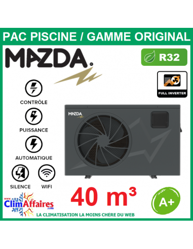 pompe a chaleur piscine mazdapool gamme original mo 40 pour chauffer piscine de 40 m³