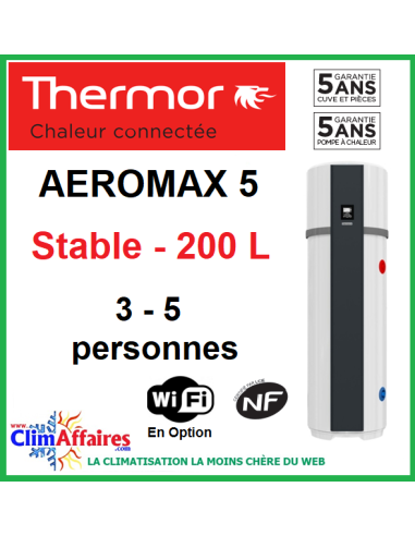 THERMOR - Chauffe-eau thermodynamique Aeromax 5 stable 200 litres Réf  286038