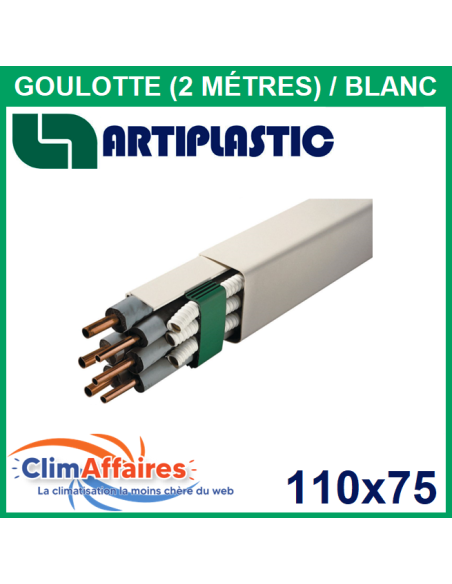Goulotte 110x75 mm Blanche - 2 mètres (1212BCF-W)