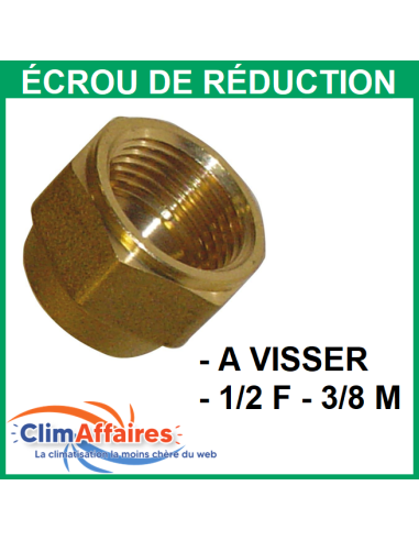 Ecrou de réduction à visser 1/2 F - 3/8 M