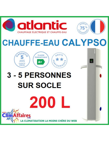 Chauffe-Eau Thermodynamique Atlantic - Gamme CALYPSO CONNECTÉ - Sur Socle - 200 Litres - 286040