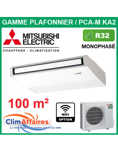 Mitsubishi Plafonnier Inverter - Monosplit Monophasé - R32 - PCA-M100KA + PUZ-M100VKA (9.5 kW)