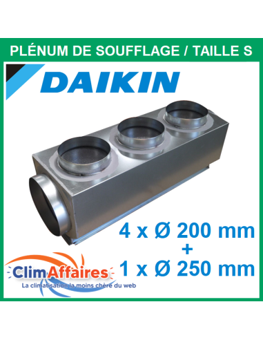 Daikin - Plénum de soufflage isolé M1 en acier galvanisé - Pour gainable FBA60 - Taille S - Diamètres piquages 4x200 + 1x250 mm