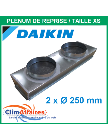 Daikin - Plénum de reprise isolé M1 en acier galvanisé - Pour gainable FBA35/50 - Taille XS - Diamètres piquages 2x250 mm