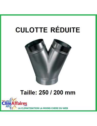 Culotte réduite (1 Arrivée : Ø 250 mm / 2 Sorties : Ø 200 mm)