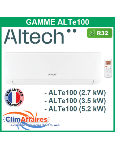 Altech Unités Intérieures - Gamme ALTe100 - R32 - 2.7 kW / 3.5 kW / 5.2 kW