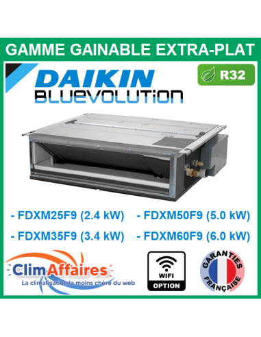 Daikin Unité Intérieure - GAINABLE EXTRA-PLAT - R32 - FDXM25F9 / FDXM35F9 / FDXM50F9 / FDXM60F9