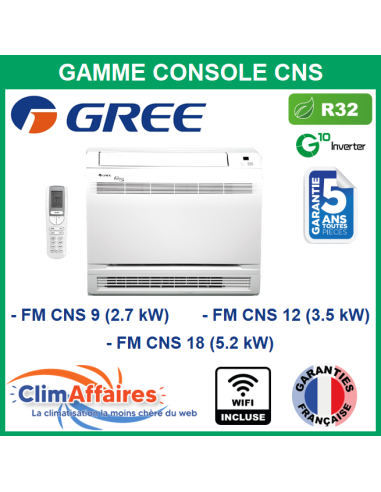 GREE Unités Intérieures - Free Match - CONSOLE CNS - R32 - FM CNS 9 / FM CNS 12 / FM CNS 18