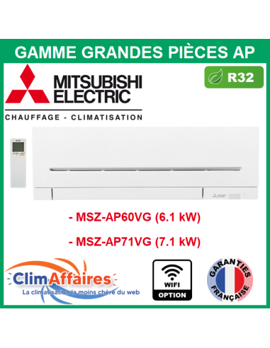 Mitsubishi Unités Intérieures Murale - GRANDES PIÈCES - R32 - MSZ-AP60VG / MSZ-AP71VG