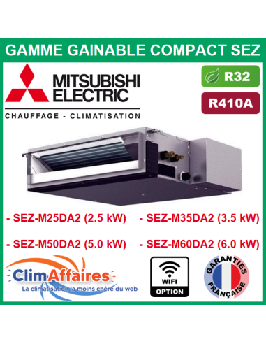 Mitsubishi Unité Intérieure Gainable Inverter - Gamme Compact - SEZ-M25DA2 / SEZ-M35DA2 / SEZ-M50DA2