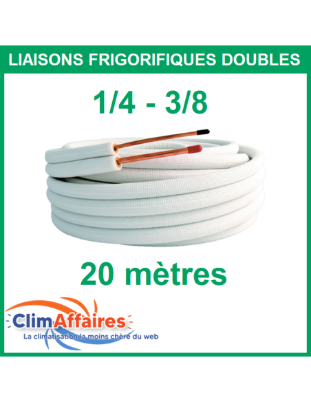 Liaisons Frigorifiques Cuivre Isolées Double - M1 1/4 - 3/8 - 20 mètres