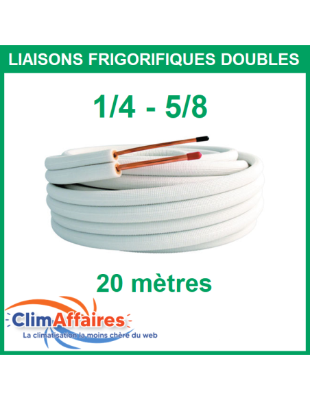 Liaisons Frigorifiques Cuivre Isolées Double - M1 1/4 - 5/8 - 20 mètres