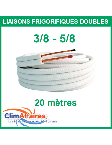 Liaisons Frigorifiques Cuivre Isolées Double - M1 3/8 - 5/8 - 20 mètres