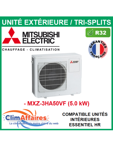 Mitsubishi Unités Extérieures Tri-Splits - Essentiel - R32 - MXZ-3HA50VF (5.0 kW)