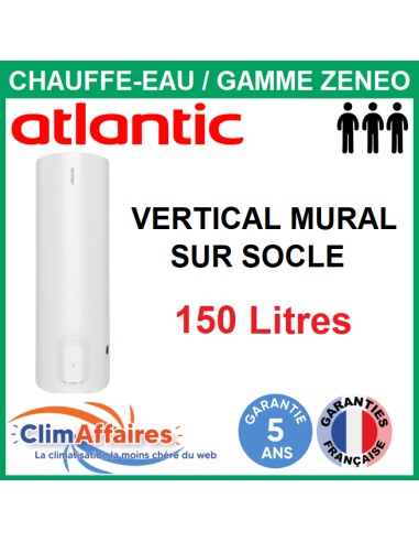 Chauffe-Eau Électrique Atlantic - Gamme ZÉNÉO - Vertical sur socle 150 Litres - 154316
