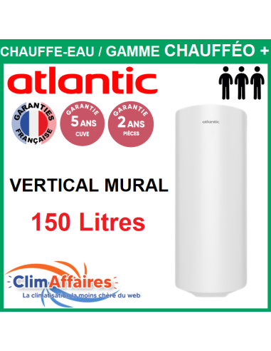 Chauffe-Eau Électrique Atlantic CHAUFFÉO PLUS - Vertical Mural - 150 L