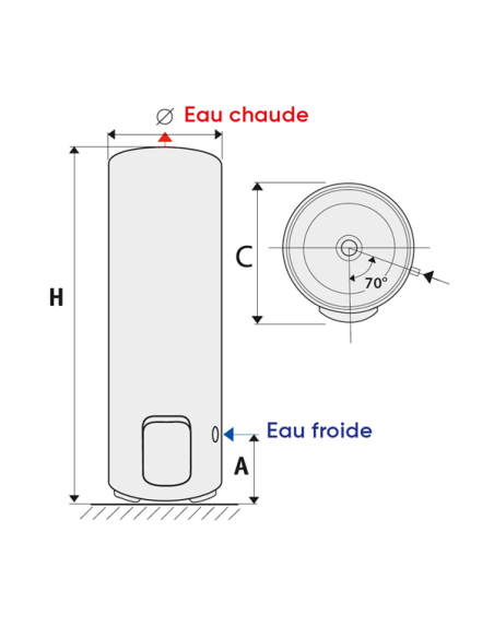Chauffe eau electrique 300L ATLANTIC chaufféo vertical sur socle