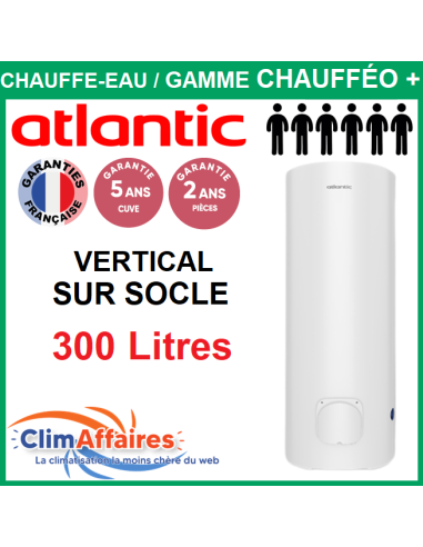 Chauffe-Eau Électrique Atlantic ACI Hybride - Gamme chauffeo plus - Vertical sur Socle 300 Litres - 053023
