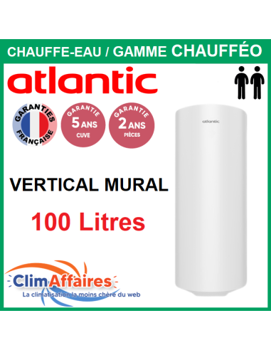 Chauffe-eau électrique blindé ATLANTIC Chaufféo mural 100L