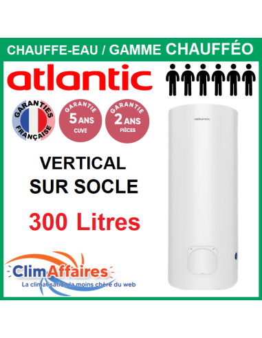 Chauffe-Eau Électrique Atlantic ACI Hybride - Gamme chauffeo - Vertical sur Socle 300 Litres - 022122