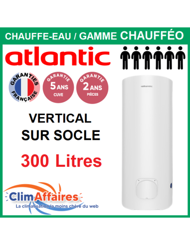 Chauffe-Eau Électrique Atlantic - CHAUFFÉO - Vertical Socle - 300 L