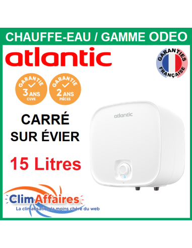 Chauffe-Eau Électrique Atlantic ACI Hybride - Gamme Odeo - Carré sur évier 15 Litres - 821501