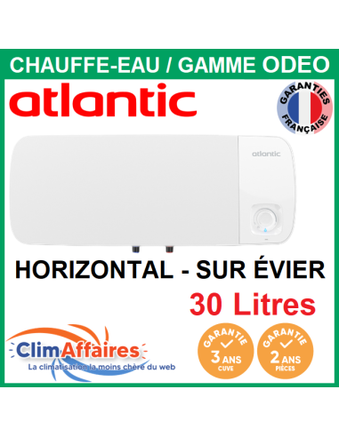 Chauffe-Eau Électrique Atlantic ACI Hybride - Gamme Odeo - Horizontal sur évier 30 Litres - 321114