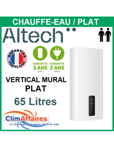 Chauffe-Eau Électrique Plat Altech Multiposition - 65 L - 4022032