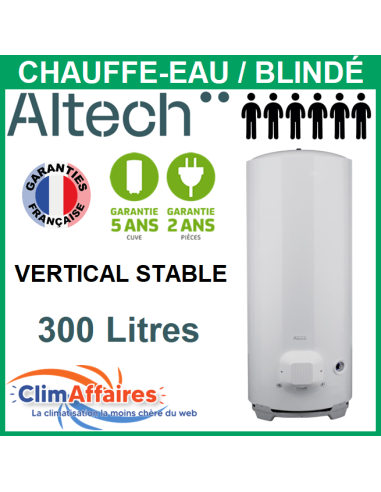 Chauffe-Eau Électrique Altech Blindé Vertical Stable - 300 L - 6505302