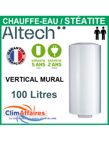 Chauffe-Eau Électrique Altech Stéatite Vertical Mural 100 L - 6151234